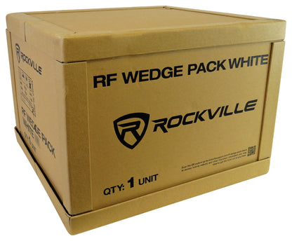 Rockville RF WEDGE PACK WHITE (6) Battery Wireless DJ Wash Lights+RF Remote+Case