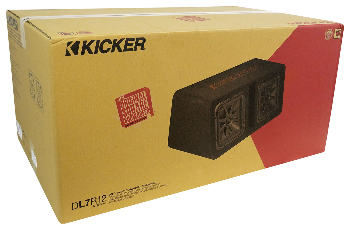 KICKER 45DL7R122 L7R 12" Dual Subwoofers+Vented Sub Box Enclosure 2-Ohm DL7R122