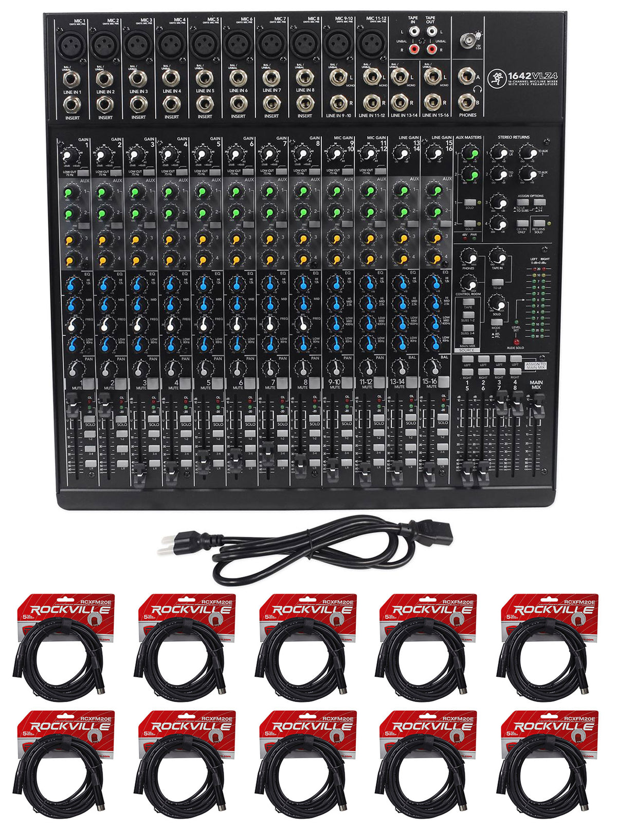 1642VLZ4 16-Channel Mixer & (10) 20' XLR Cables