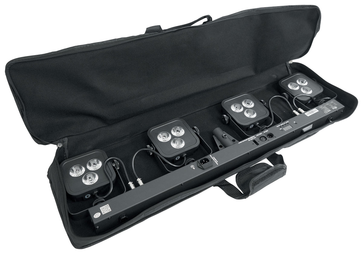 Chauvet DJ 4BAR LT QuadBT ILS Bluetooth Wash Lighting Kit+Tripod+Bag+Footswitch