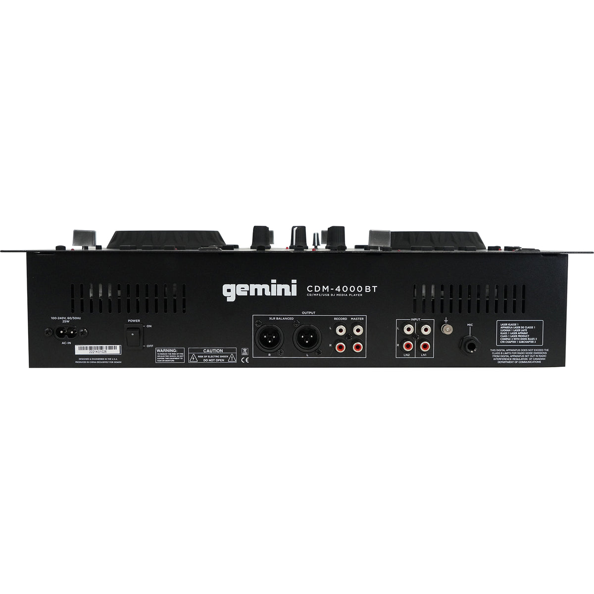 Gemini CDM-4000BT Dual DJ CD/USB Media Player with Bluetooth + Mixer