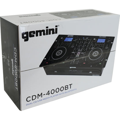 Gemini CDM-4000BT Dual DJ CD/USB Media Player with Bluetooth + Mixer