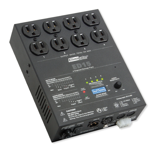 Eliminator ED15 4-Channel DMX Dimmer Pack To Control Light Fixture Movement ADJ