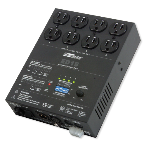 Eliminator ED15 4-Channel DMX Dimmer Pack To Control Light Fixture Movement ADJ