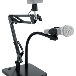 Rockville iSTAND 85 Dual Desktop Boom Arm + Gooseneck Mic/iPhone/iPad Stand