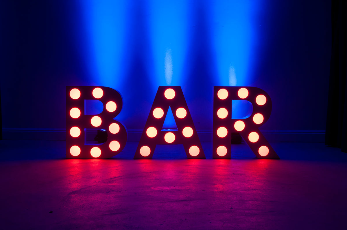 Eliminator Decor BAR mini 24" Tall White RGBW LED Letters w/ Wireless Remote ADJ