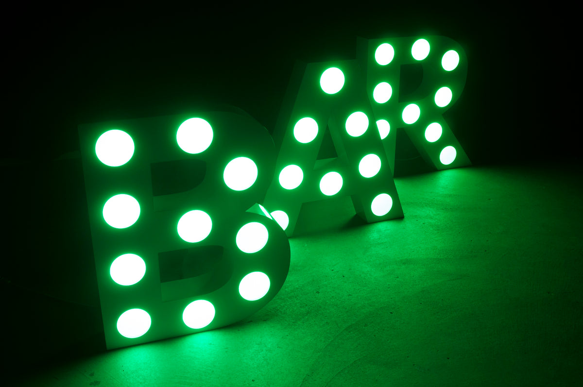Eliminator Decor BAR mini 24" Tall White RGBW LED Letters w/ Wireless Remote ADJ