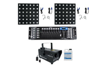 (2) STAGE MATRIX 36 RGB DJ Blinder Lights + DMX Controller + LED Fogger