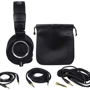 Audio Technica ATH-M50X Over Ear Studio Headphones W/ Case+Warm Audio Microphone