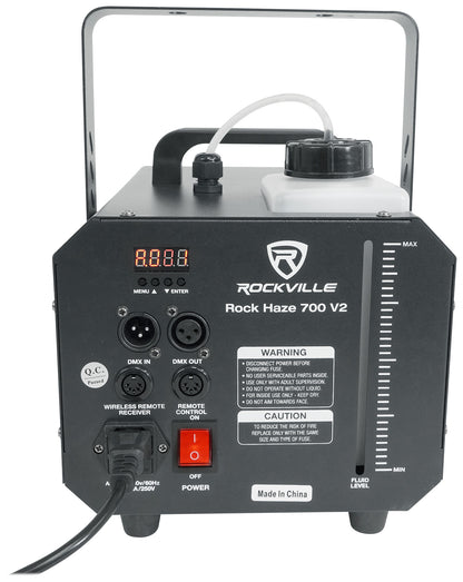 ROCKHAZE 700 Haze Machine + Mini Par UV LED Bundle