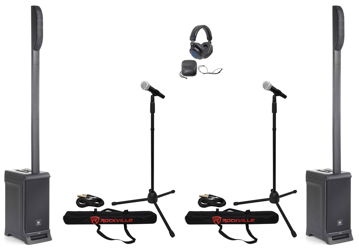 IRX ONE Column PA Speakers with Mic Kits and Headphones