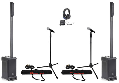 IRX ONE Column PA Speakers with Mic Kits and Headphones