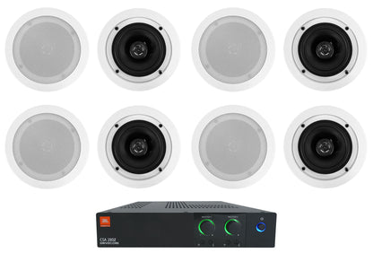 JBL CSA 280Z 2 x 80w Commercial 70v Amplifier Amp+(8) 5.25" Ceiling Speakers
