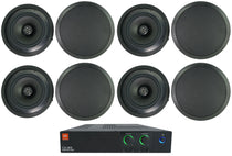 JBL CSA 280Z 2 x 80w Commercial 70v Amplifier Amp+(8) Black 8" Ceiling Speakers