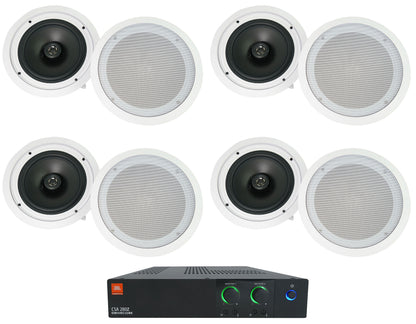 JBL CSA 280Z 2 x 80w Commercial 70v Amplifier Amp+8) 8" Ceiling Speakers CSA280Z