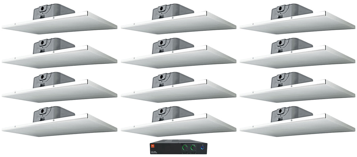 JBL CSA 280Z Commercial Amplifier+(12) 2' X 1' Drop Ceiling Office Tile Speakers