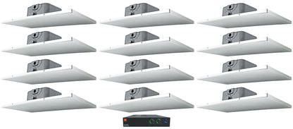 JBL CSA 280Z Commercial Amplifier+(12) 2' X 1' Drop Ceiling Office Tile Speakers