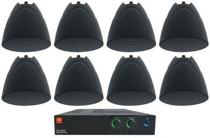 JBL CSA 280Z Commercial Amplifier+(8) Black 5.25" 70V Hanging Pendant Speakers