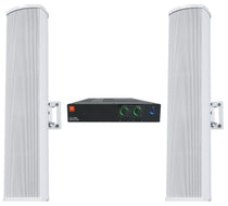 JBL CSA 280Z Commercial Amplifier+2) White Line Array Commercial Column Speakers