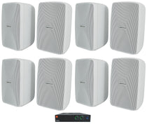 JBL CSA 280Z Commercial Amplifier+(8) Indoor/Outdoor White Swivel Wall Speakers