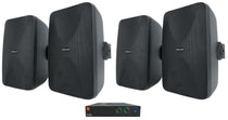 JBL CSA 280Z Commercial Amplifier+(4) Indoor/Outdoor Black Swivel Wall Speakers