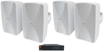 JBL CSA 280Z Commercial Amplifier+(4) Indoor/Outdoor White Swivel Wall Speakers