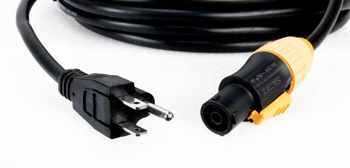 Accu-Cable SIP1MPC100 IP65 100' Power Twist Lock To 3-Prong Edison Plug Cable