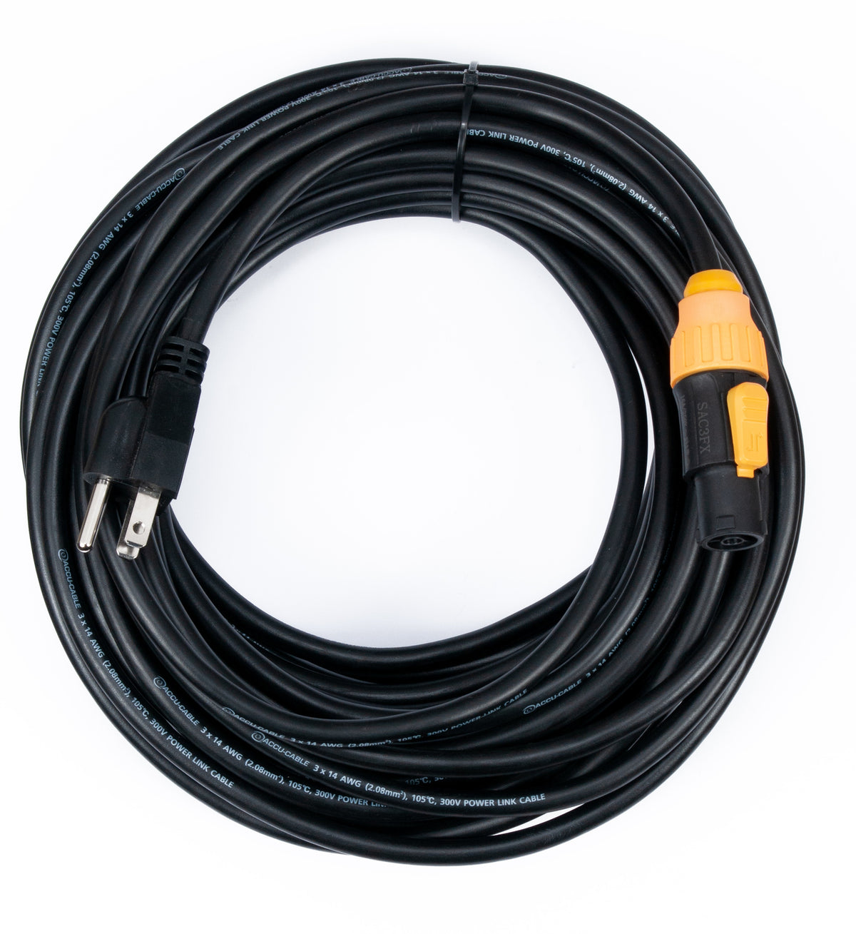Accu-Cable SIP1MPC50 Outdoor 50' Power Twist Lock To 3-Prong Edison Plug Cable