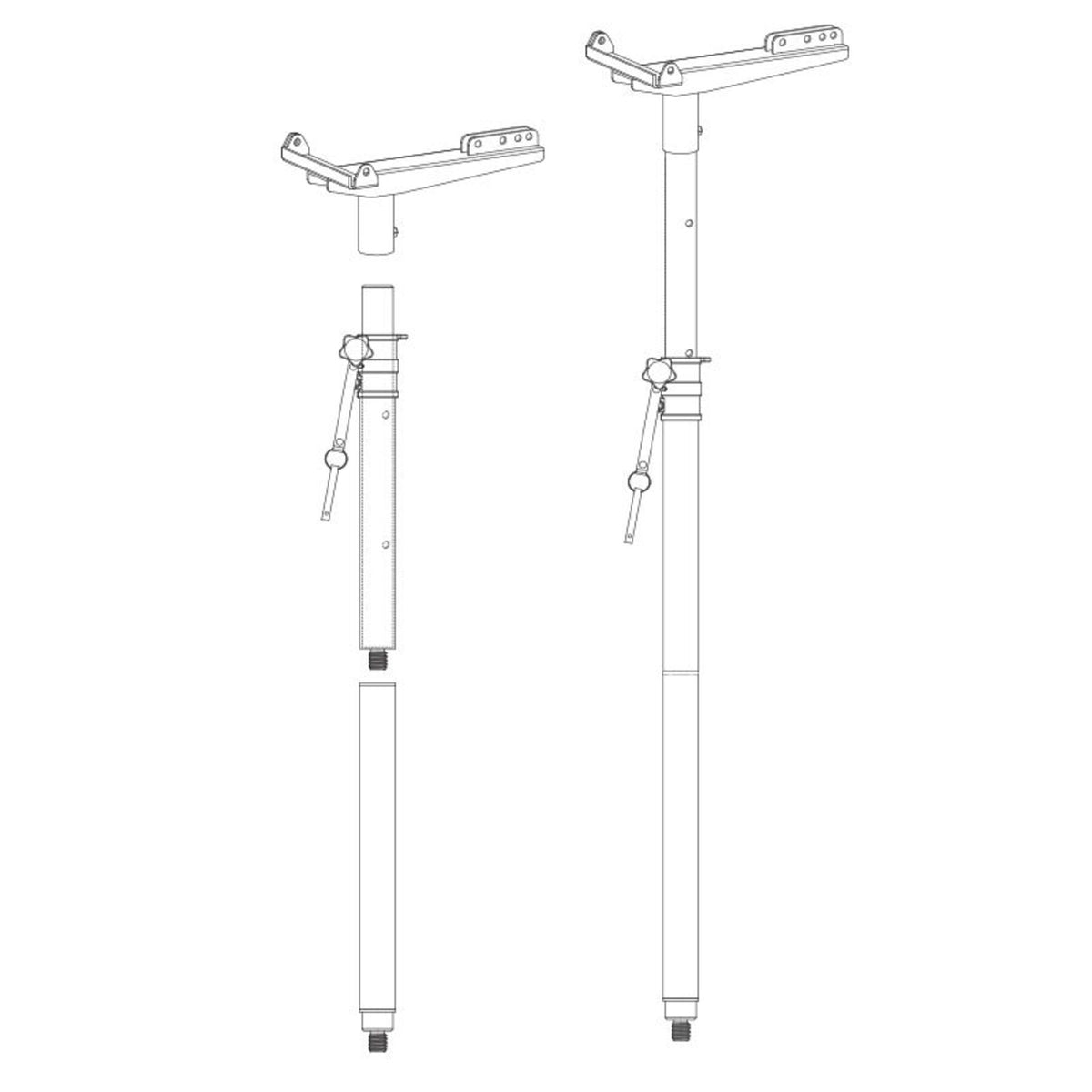 Avante Audio IMP211 Imperio Adjustable Speaker Pole With Mounting Adaptor ADJ
