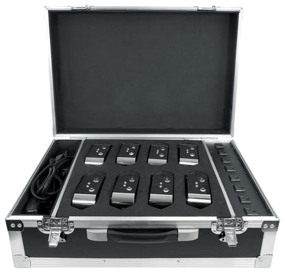 Rockville MINI RF3 CHARGE PACKAGE (8) Battery DJ PAR Up Wash Lights+Case+Remotes