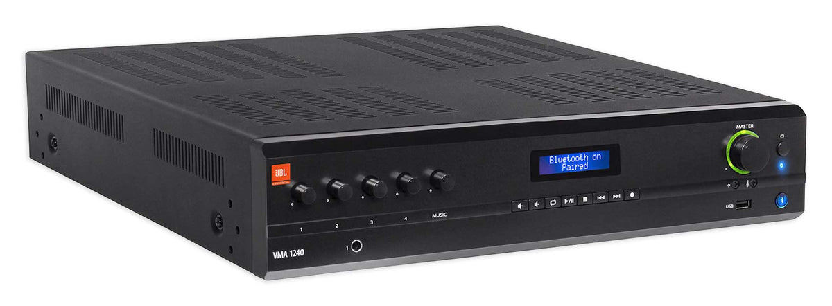 JBL VMA1240 Commercial 70v Mixer/Amplifier+Wifi Receiver+(8) Black Wall Speakers