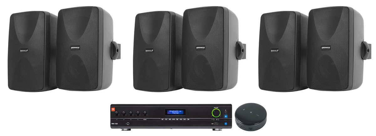 JBL VMA1120 Commercial 70v Bluetooth Amplifier+Wifi Receiver+(6) Wall Speakers