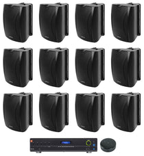 JBL VMA1240 Commercial 70v Mixer/Amp+Wifi Receiver+(12) Black 6.5" Wall Speakers