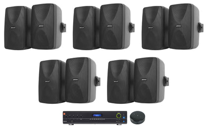 JBL VMA1240 Commercial 70v Mixer/Amplifier+Wifi Receiver+10) Black Wall Speakers