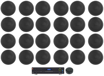 JBL Commercial Amp+Wifi Receiver+(24) Black 6" Ceiling Speakers For Restaurant