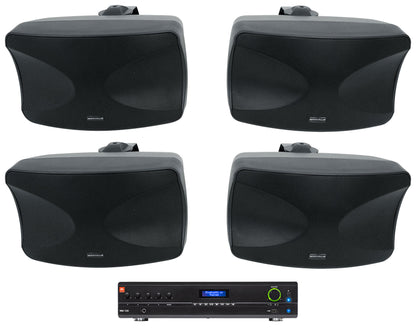 VMA1120 Amplifier + (4) WET-44 PRO Black Indoor/Outdoor Speakers Bundle