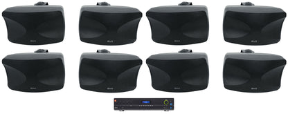 JBL VMA1240 Commercial 70v Bluetooth Amplifier+(8) Indoor/Outdoor Black Speakers