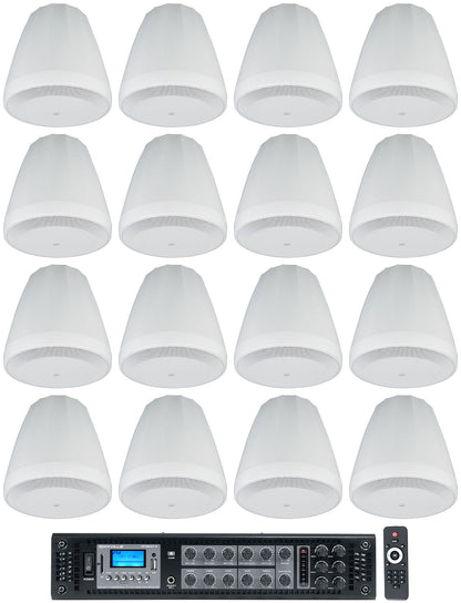 (16) JBL Control 64P/T 4" 30W 70V Pendant Speakers + Amplifier