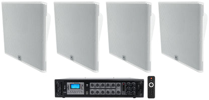 SLP14/T-WH On-Wall Speakers with RCS180-6 6-Zone Amplifier