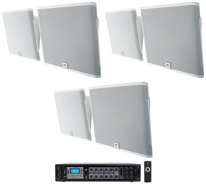 SLP12/T-WH Speaker & RCS180-6 Amplifier Package, Set of 6