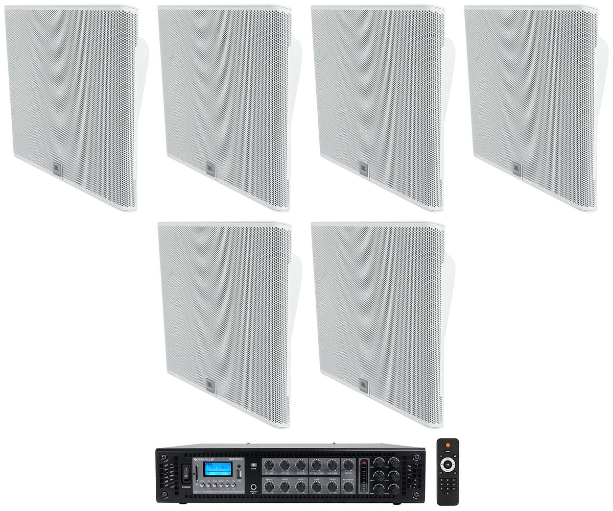 SLP14/T-WH Speaker & RCS180-6 Amplifier Package, Set of 6