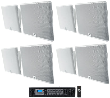 SLP12/T-WH Speaker & RCS180-6 Amplifier Package, Set of 8