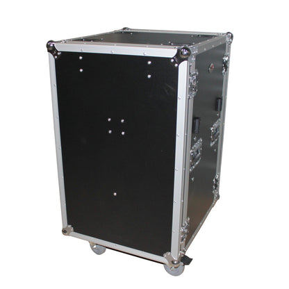ProX T-18RSP24DST ATA Flight Case 18U Shockproof Amp Rack+Side Tables+4 Casters