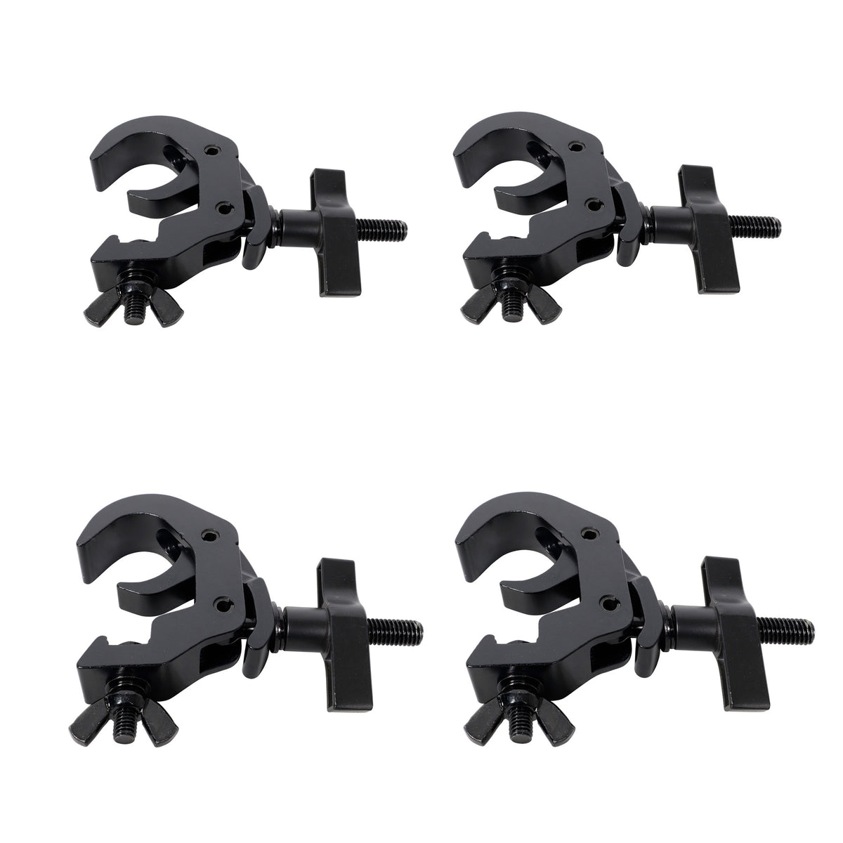 T-C12H-BLKX4 Self-Locking M10 Truss Clamps, 4-Pack