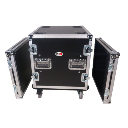 ProX T-10RSP ATA Flight Case For Amp Rack Mount With 10U Space 20" Depth+Casters