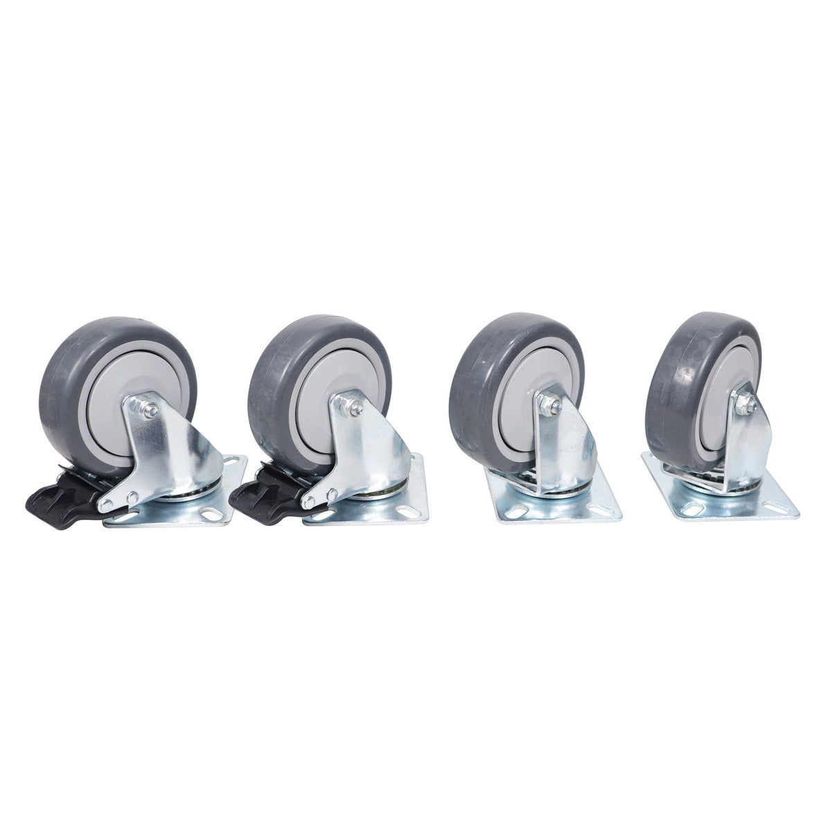 X-CASTER4BLK100X80 Replacement 4" Industrial Caster Wheels With Plate
