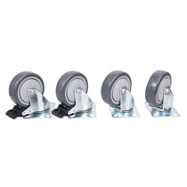 X-CASTER4BLK100X80 Replacement 4" Industrial Caster Wheels With Plate