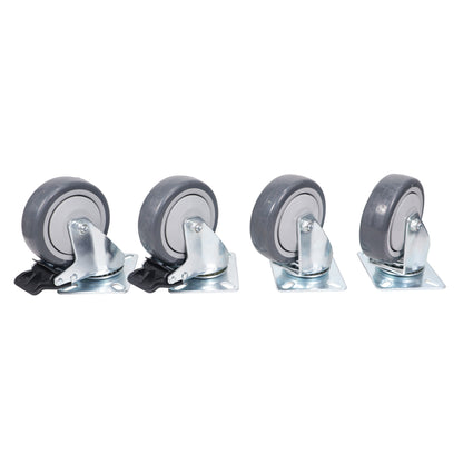 X-CASTER4BLK100X80 Replacement 4" Industrial Caster Wheels With Plate