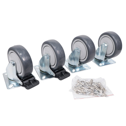 X-CASTER4BLK100X80 Replacement 4" Industrial Caster Wheels With Plate