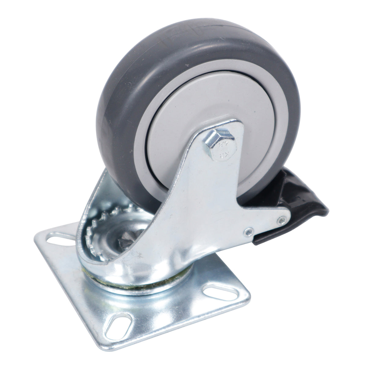X-CASTER4BLK100X80 Replacement 4" Industrial Caster Wheels With Plate